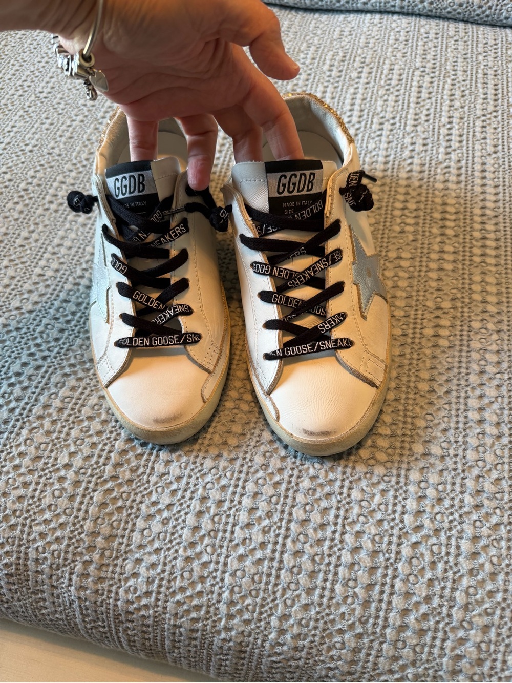 Golden Goose White Sneakers with Silver Star